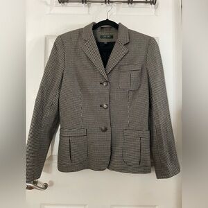 Ralph Lauren Womens Houndstooth Blazer
